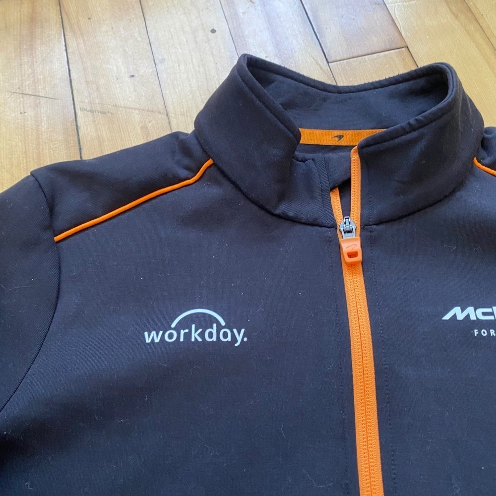 McLaren Formula 1 Team Workday Quarter Zip Pullover Jacket Black Orange Size XS - Picture 5 of 12